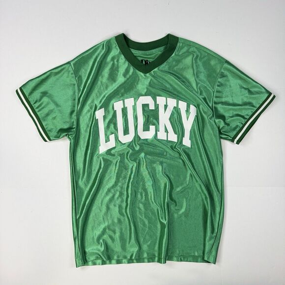 Doe‎ Womens St. Patrick's Day Lucky 07 Cropped Oversize Jersey Green Size XXS - Picture 1 of 6